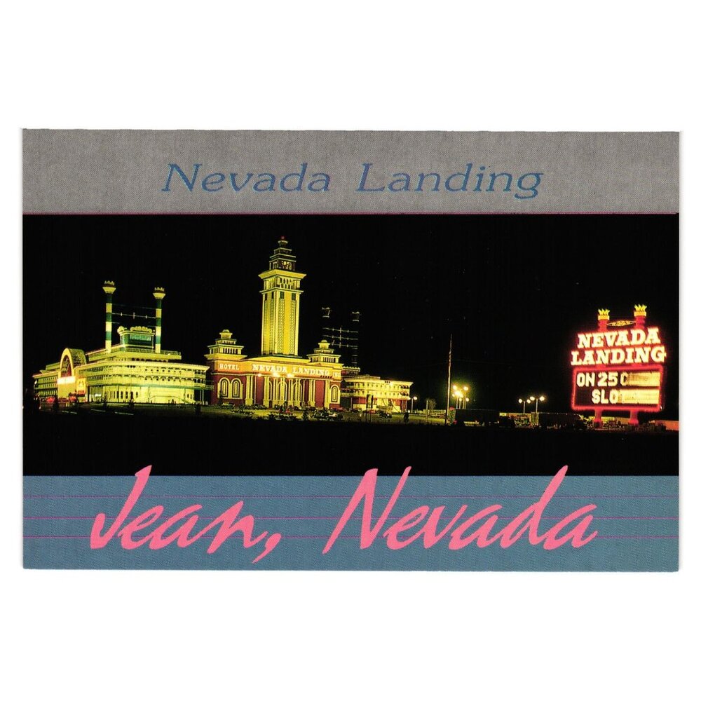 Jean Nevada Landing Hotel Casino Vintage Postcard Vacation Gambling Riverboat